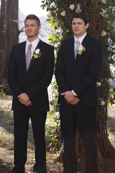 Lucas et Nathan au mariage Leyton